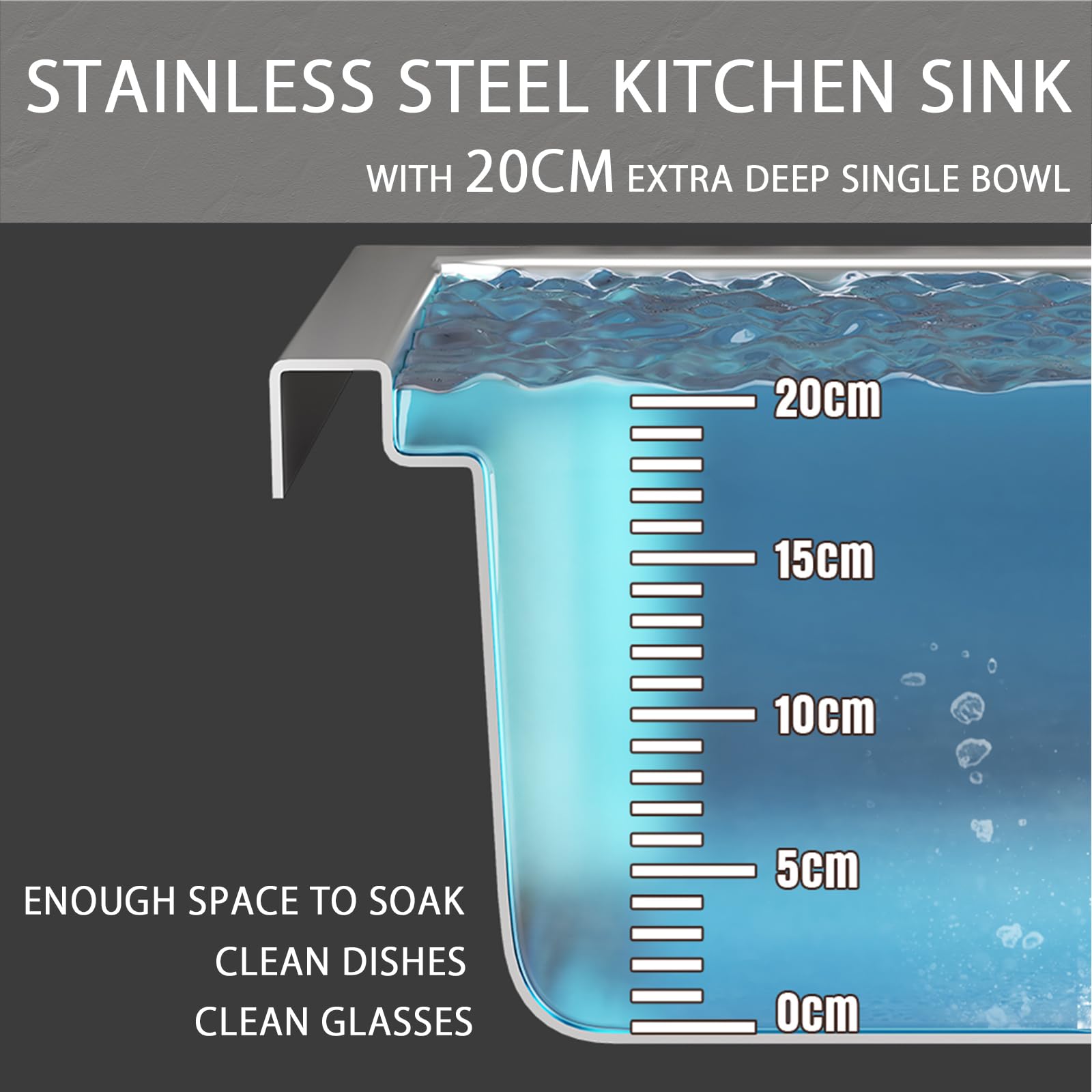 Lavello Da Esterno In Acciaio Inox 42x37x82cm - Per Giardino, Garage O Ristorante - Foto 7