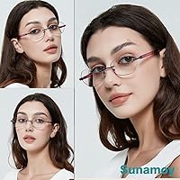 Vista 3 de Multifocus Gafas de lectura para mujer, progresivas, multifocales, sin marco, sin línea, lector bifocal, luz azul, diseño de computadora, lentes