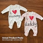 AOMOMO Unisex-Baby J'aime maman J'adore papa Bodysuit Jumelles paquet de 2