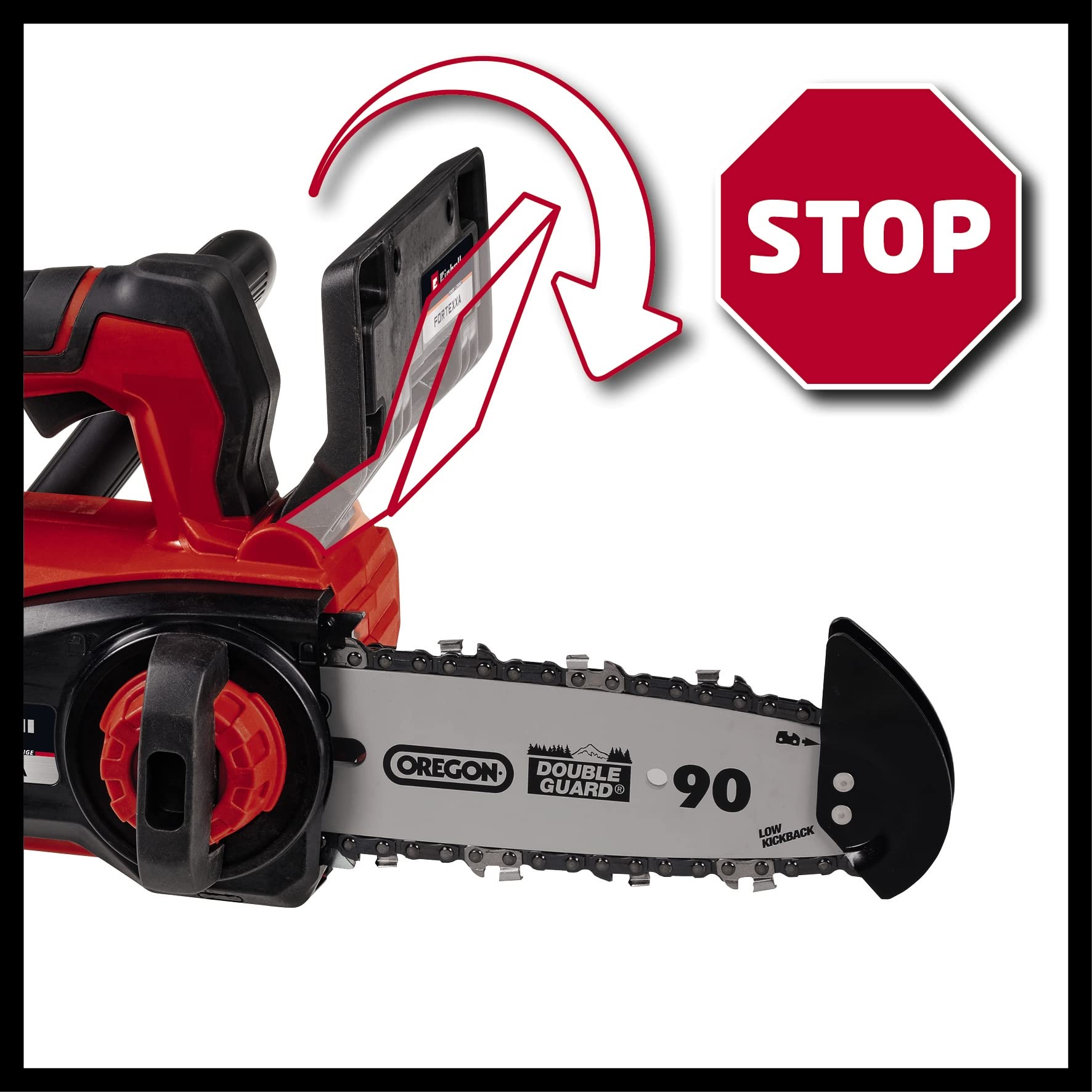 Einhell Professional Jedn. akum. piła łańc. FORTEXXA 18/20 TH Power X-Change (Li-Ion, 18 V, silnik bezsz., wysokiej jakości prowadnica OREGON o dł. 20 cm, maks. 3800 obr./min, bez akum. i ładowarki)