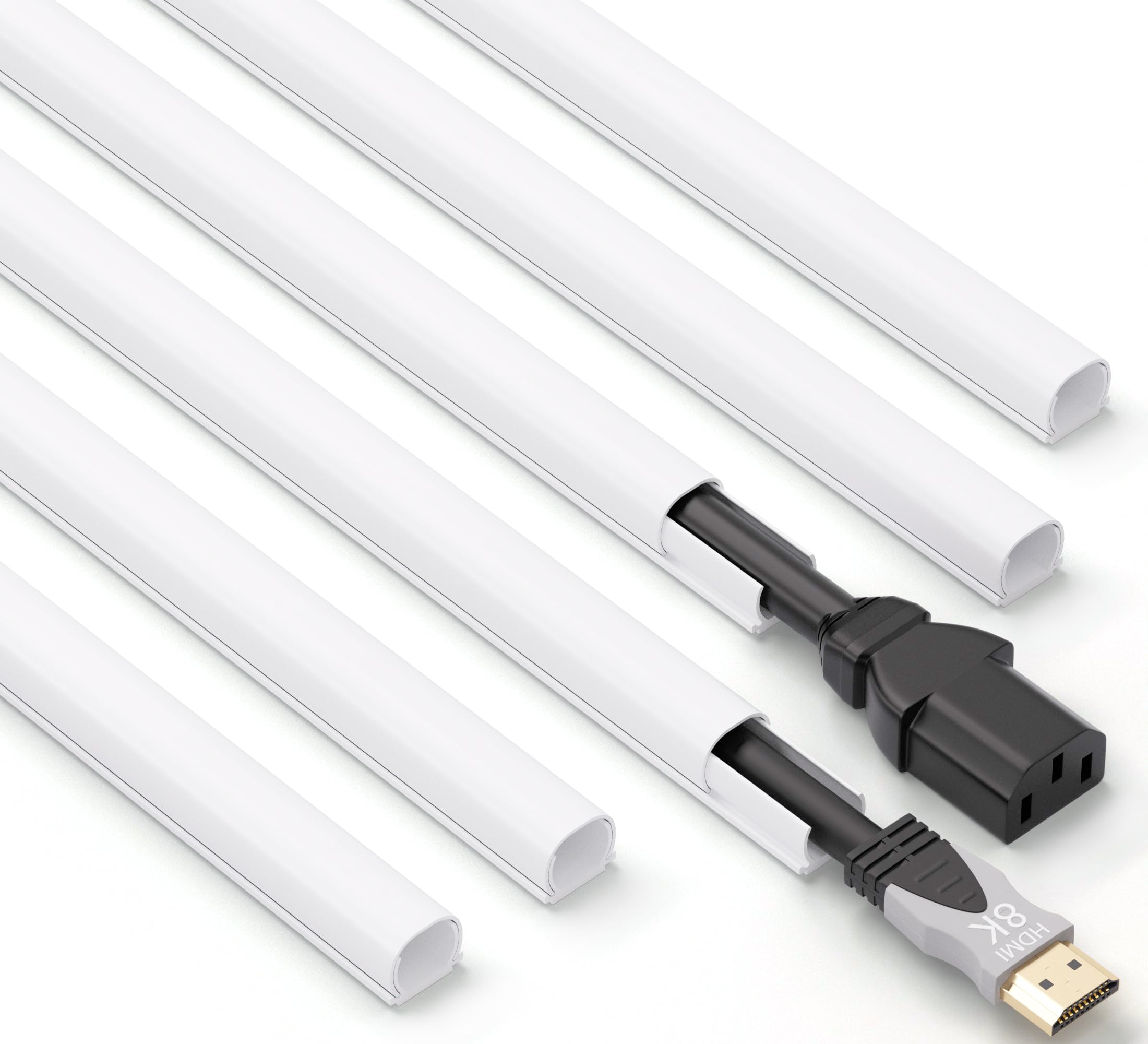 ZhiYo 85in Cord Hider for One Wire, White Cord Covers for Wires on Wall