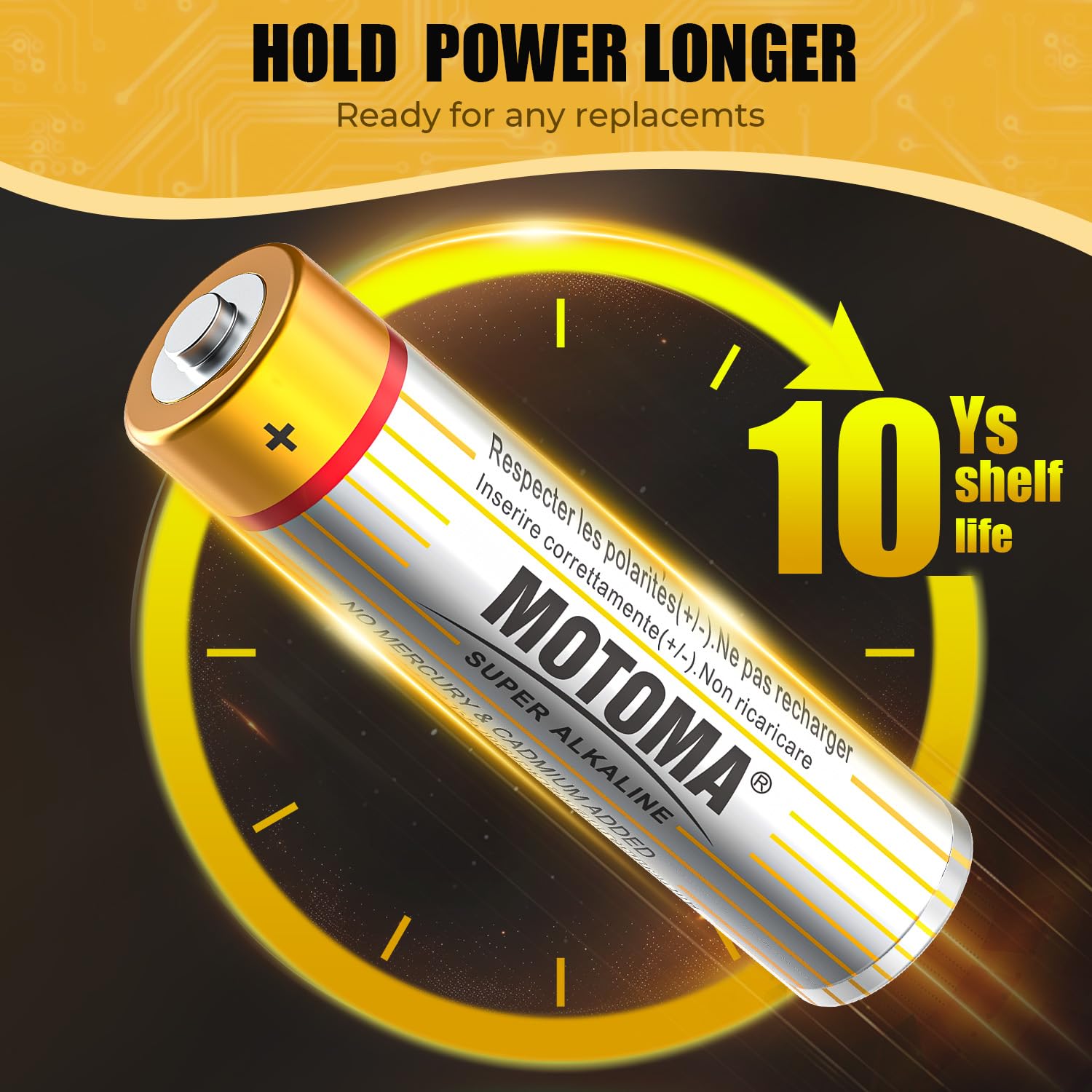 Paquete de 48 pilas AAA alcalinas AAA de 1,5 V 720 mAh de larga duración, tamaño AAA para dispositivos electrónicos domésticos (no recargables)