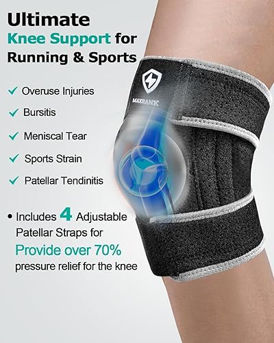 Miniatura 2 de Rodillera con estabilizadores laterales, soporte de rodilla ajustable con almohadilla de gel para rótula, rodilleras para osteoartritis MCL,