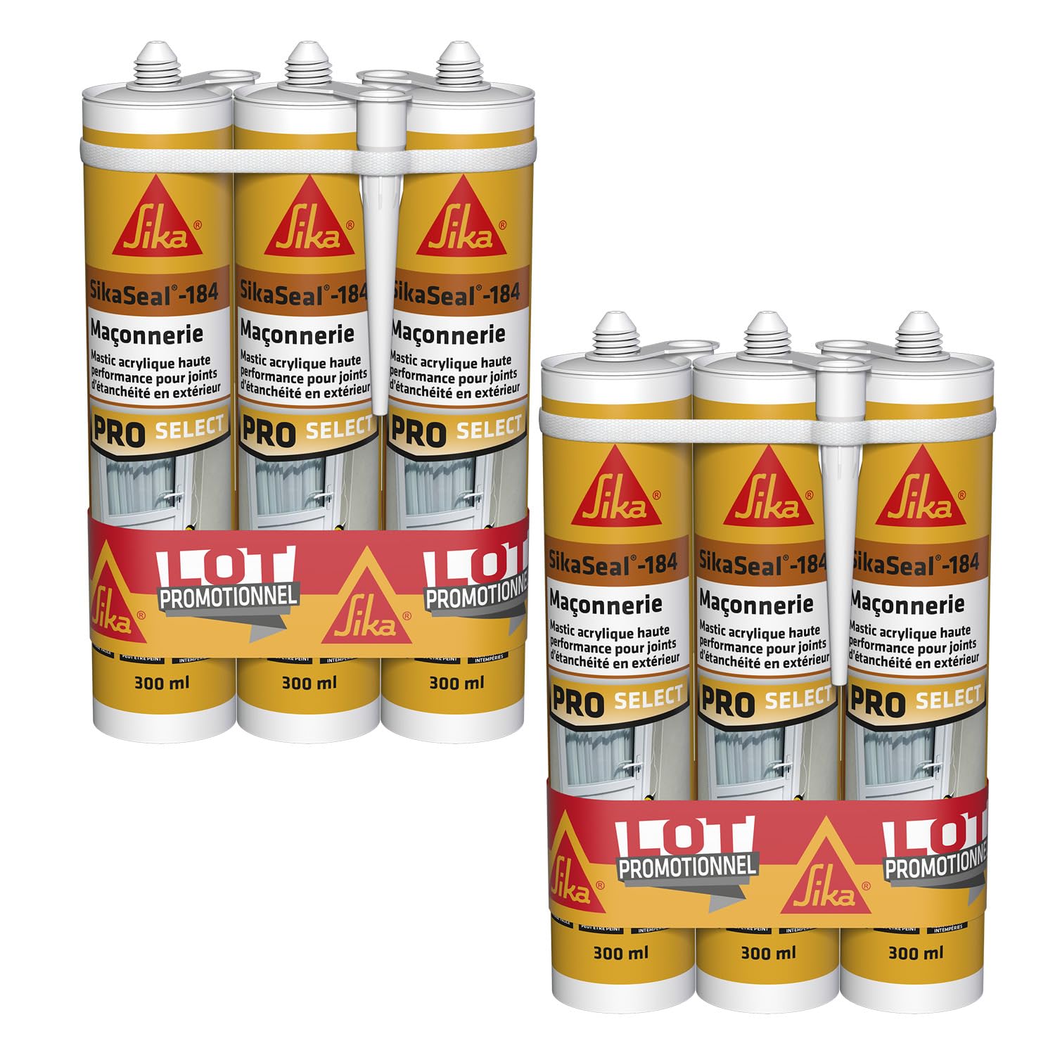 Mastic acrylique joint maçonnerie SikaSeal-184 blanc réparation fissure extérieur intérieur