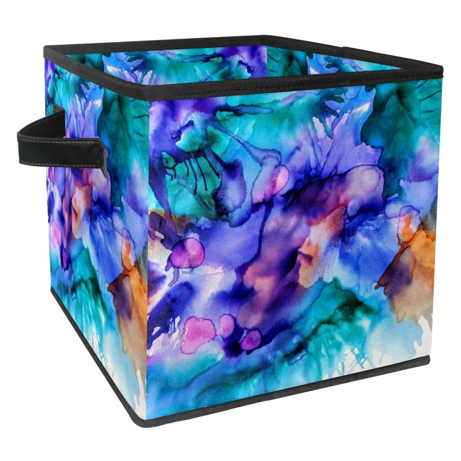 Cube de rangement en tissu avec poignées boîte pliable et robuste