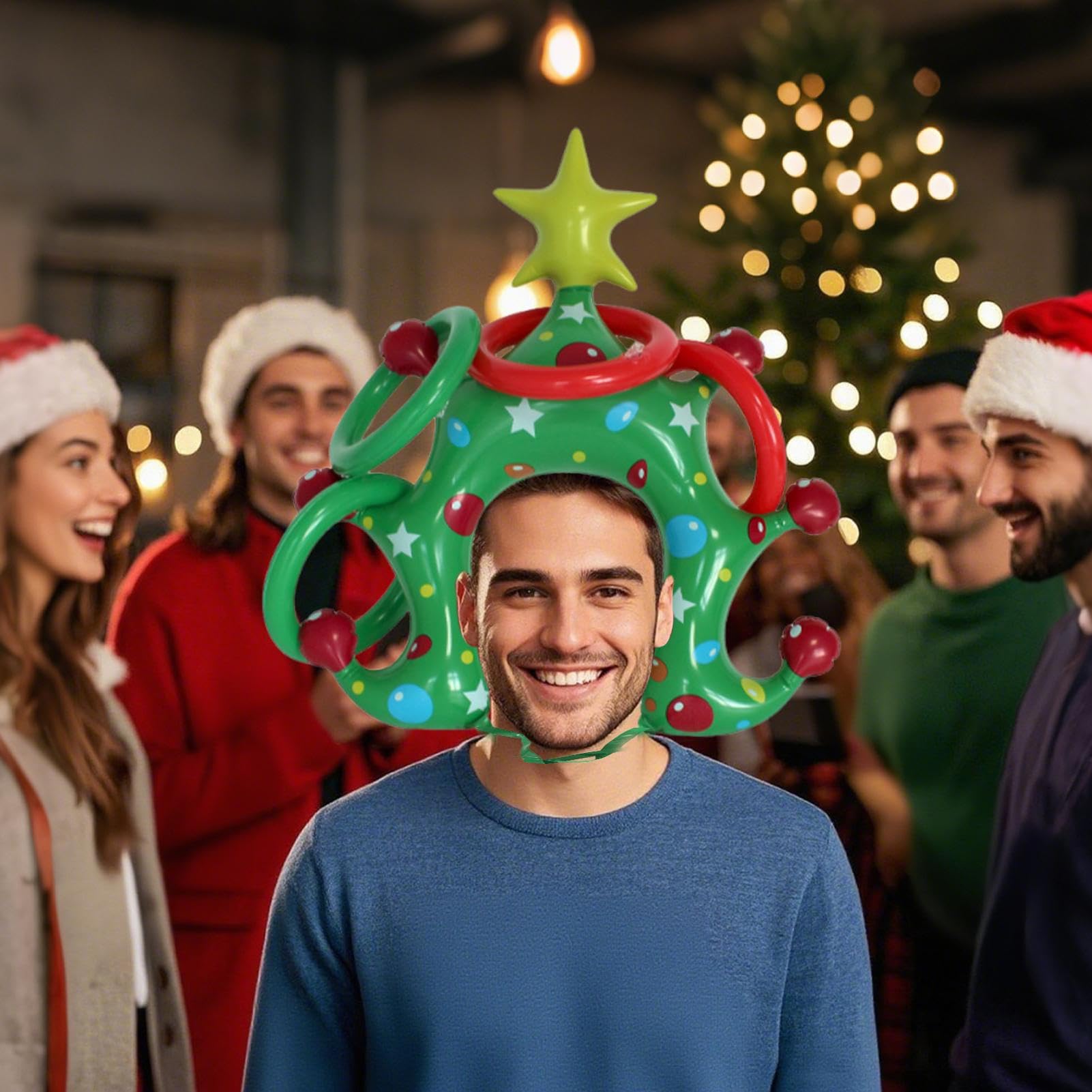 Jeu De Lancer D'anneaux De Noël Gonflable | Jeu de Chapeaux pour Arbre Festif
