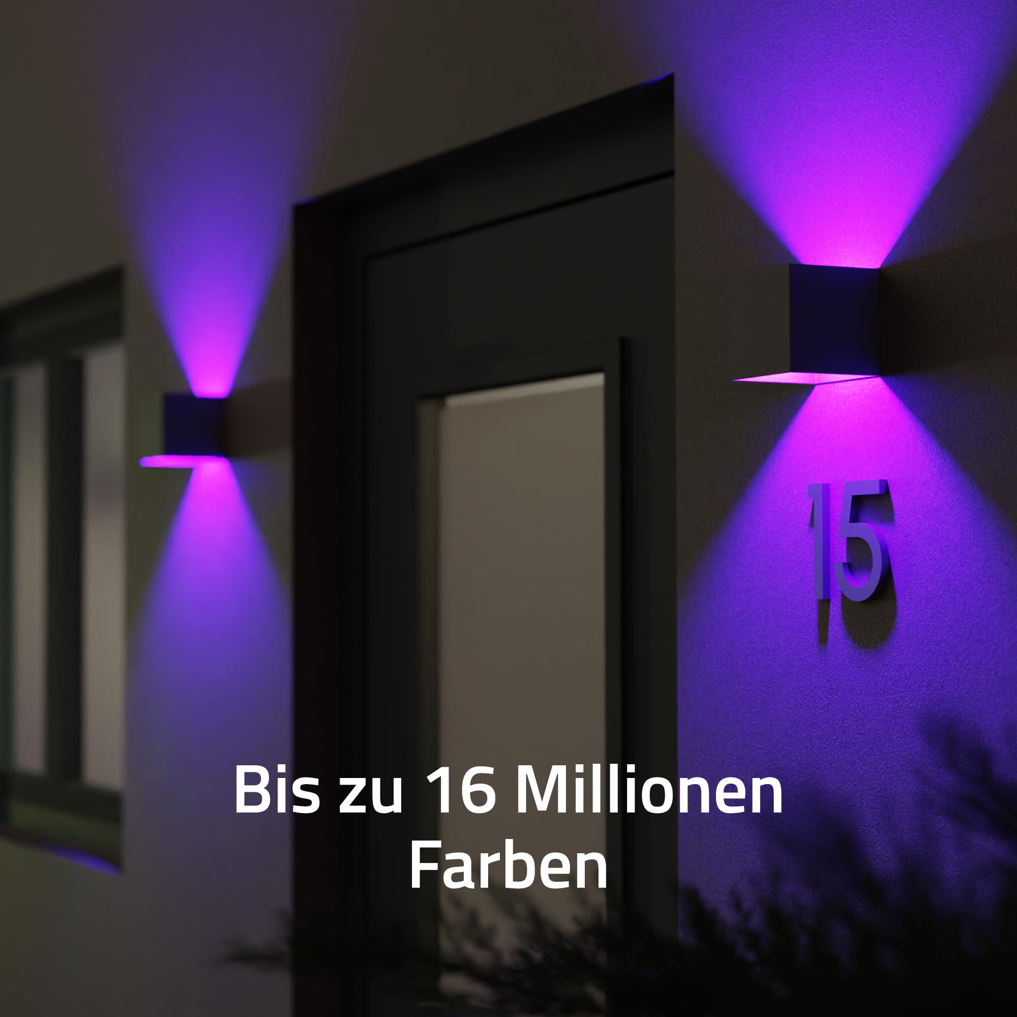 Hombli Smart LED Wandleuchte für innen und außen - dimmbarer Lichtwürfel modern, Abstrahlwinkel einstellbar, WiFi-, Bluetoothfähig, RGB, CCT - Grau | App-Steuerung, innen und außen, dimmbarer Lichtwürfel modern, Bluetoothfähig, niederländische Marke für d