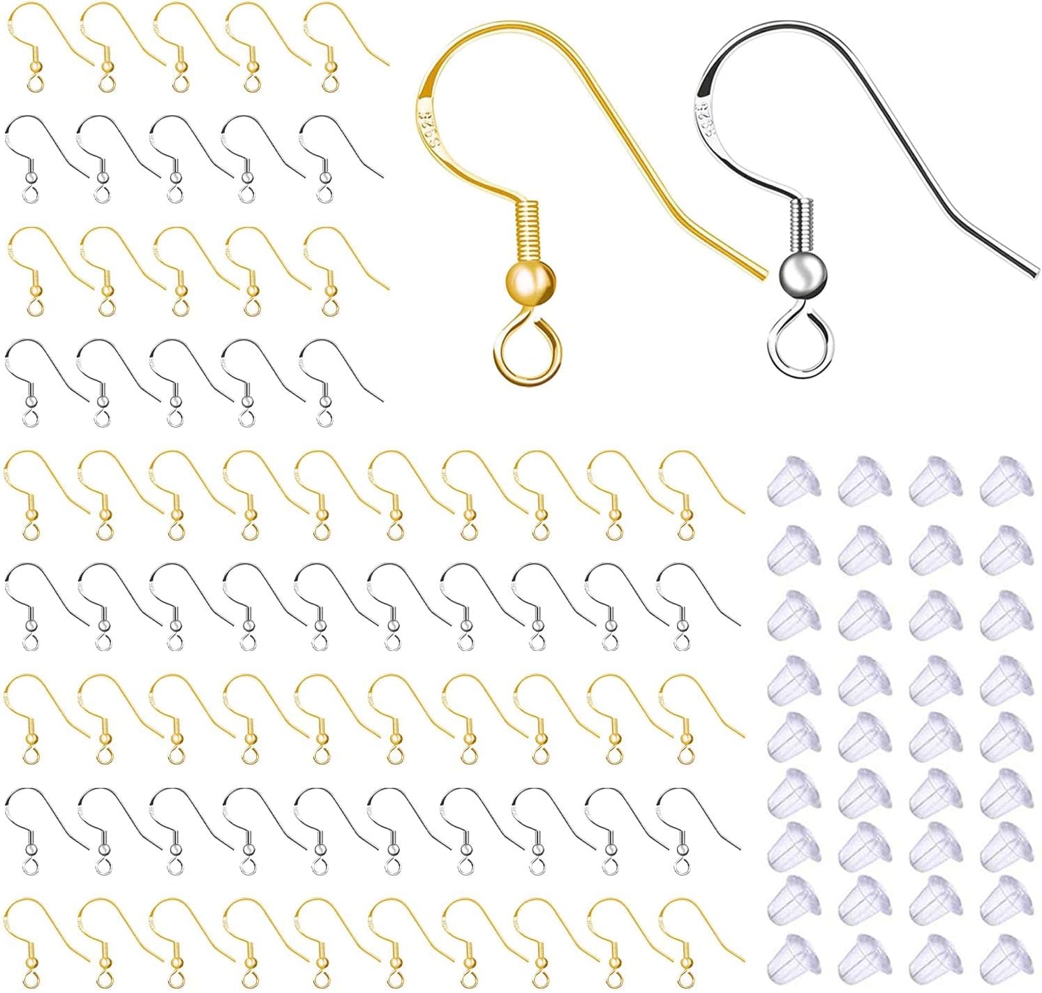 PitimilarverPitimilarver 200pcs Reusable For Jewelry Making r Wire Hook With Sp Ball Women Girls
