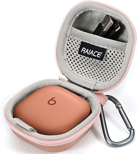 RAIACE Funda rígida de almacenamiento compatible con auriculares Beats Fit Pro, caja de almacenamiento para auriculares con bolsillo de malla. (solo