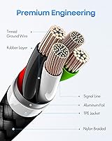 Vista 5 de etguuds Cable largo USB C a USB C [20 pies, 1 unidad], cable de carga USB 2.0 tipo C a tipo C, cable trenzado de nailon, para Samsung Galaxy, Note