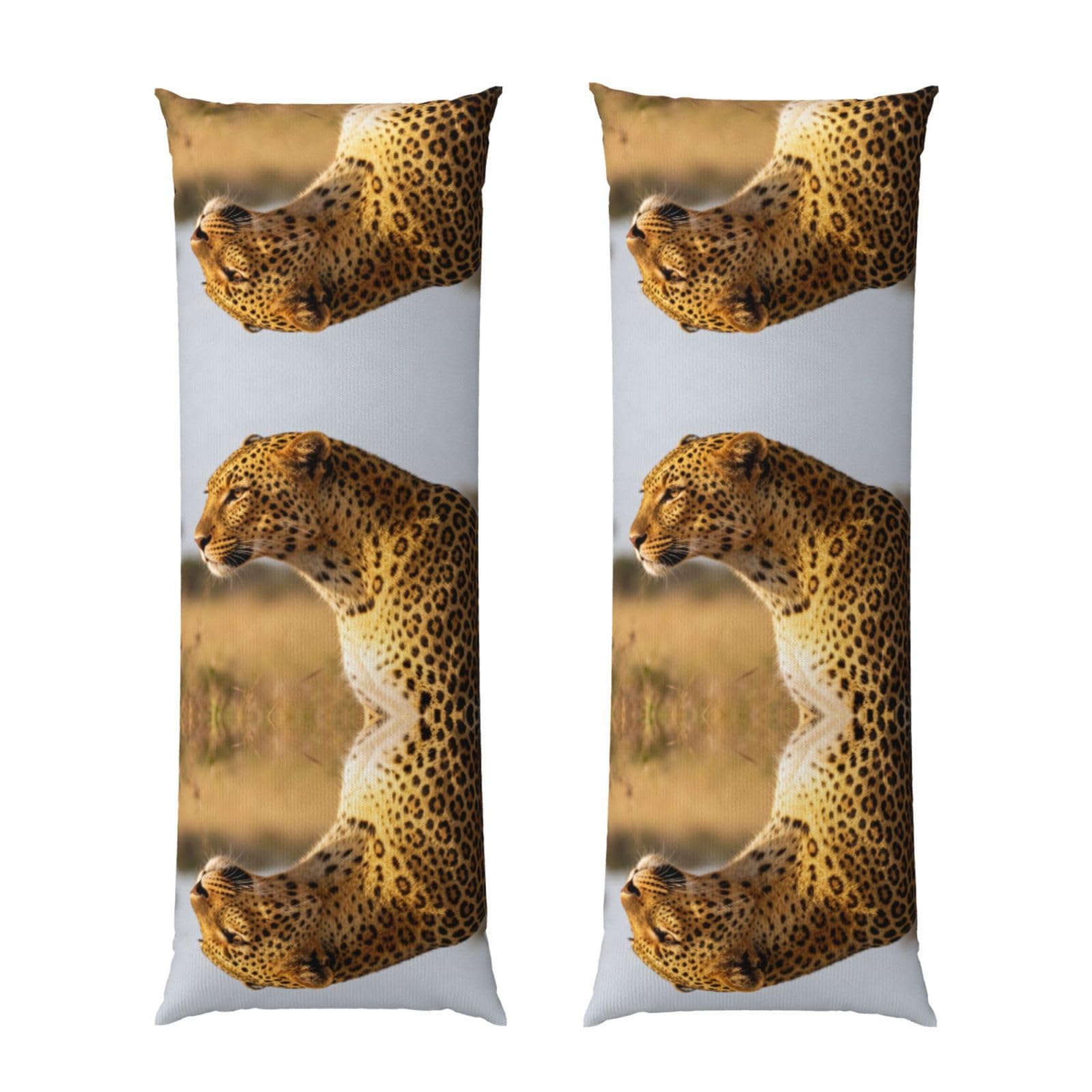 African leopard Body Pillowcase 20x60-Ultra Soft Plush Long Pillow Cover with Hidden Zip for Sleeping