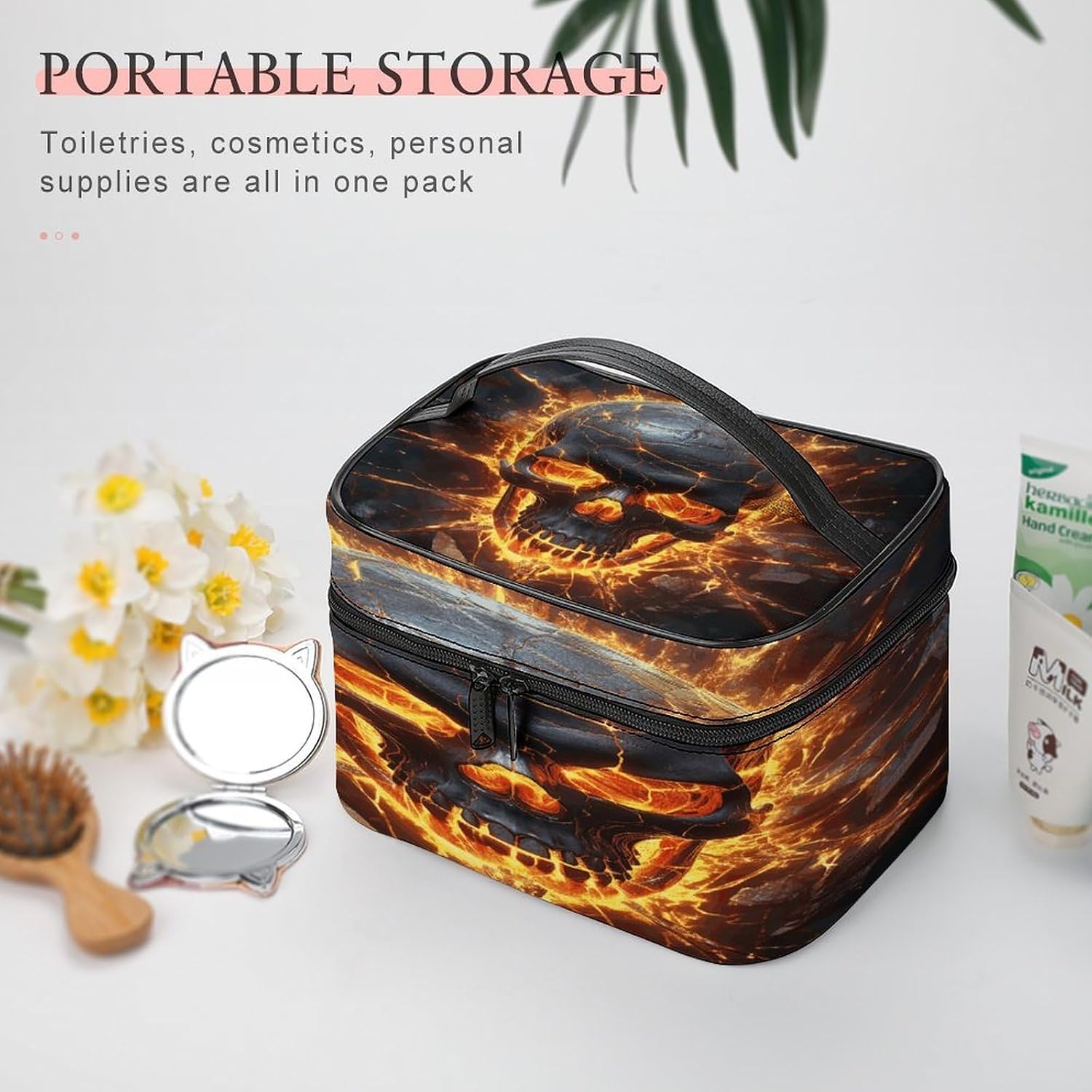 Shattering of Skull Travel Makeup Bag Cosmetic Bag Toiletry Bags image 5