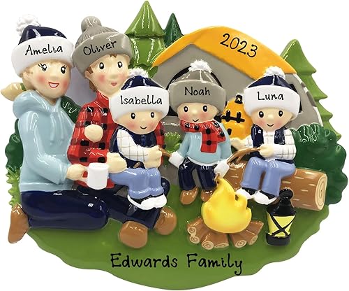 Miniatura 9 de Adorno personalizado para árbol de Navidad 2023  Adorno de Navidad personalizado para familia de campamento  Adorno decorativo de familia feliz