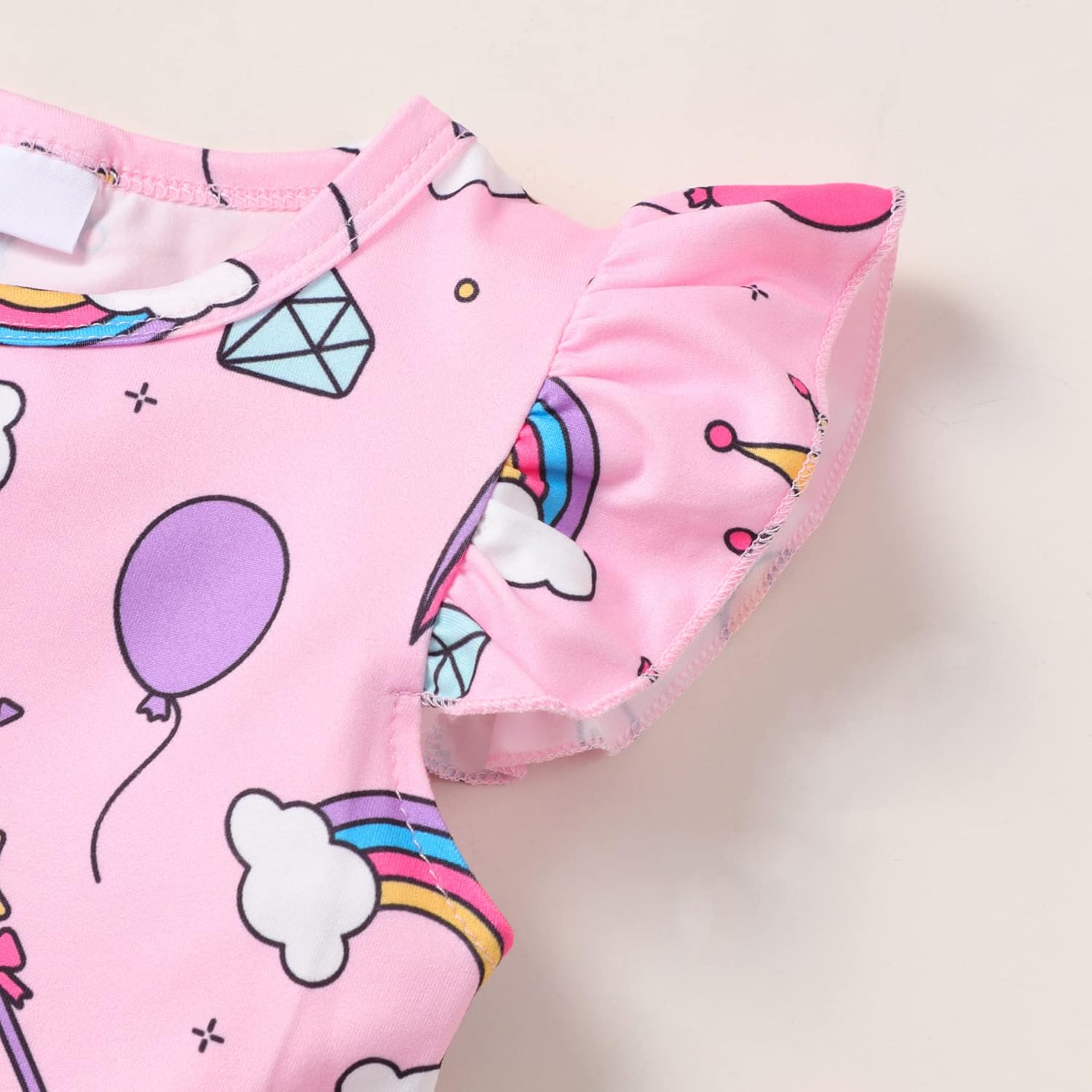 Baby Girls Dress Unicorn Casual Flutter Sleeve Swing Sundress Birthday Party Summer Playwear Dresses 1-8 Years Old - Image 5