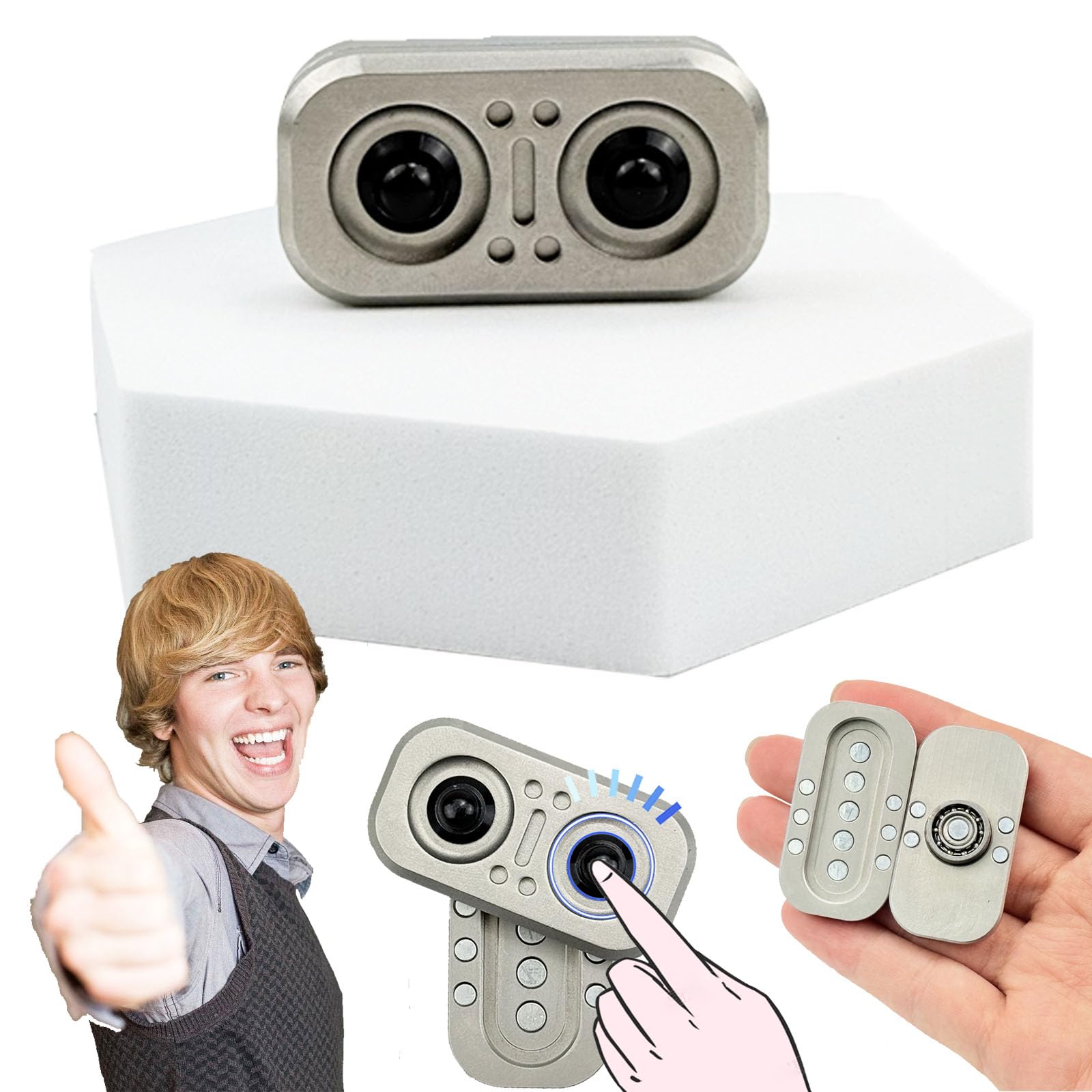 Owl Fidget Slider, Metal Fidget Slider, Fidget Toy, Figette Toys Adults, EDC Fidget Slider, Fidget Spinner, Pressable and Rotatable Slider