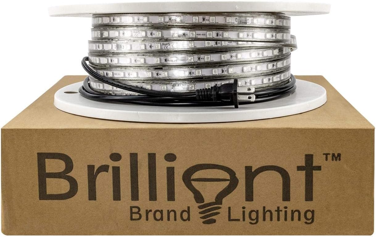Cool White LED Strip Light - 120 Volt - High Output (SMD 3528) - 65 Feet