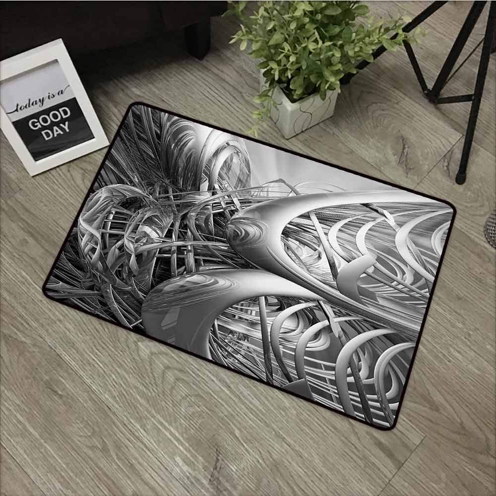 Paillasson pour animal domestique Motif géométrique à pois Bleu pâle et gris anthracite W35"xL47" Couleur 06