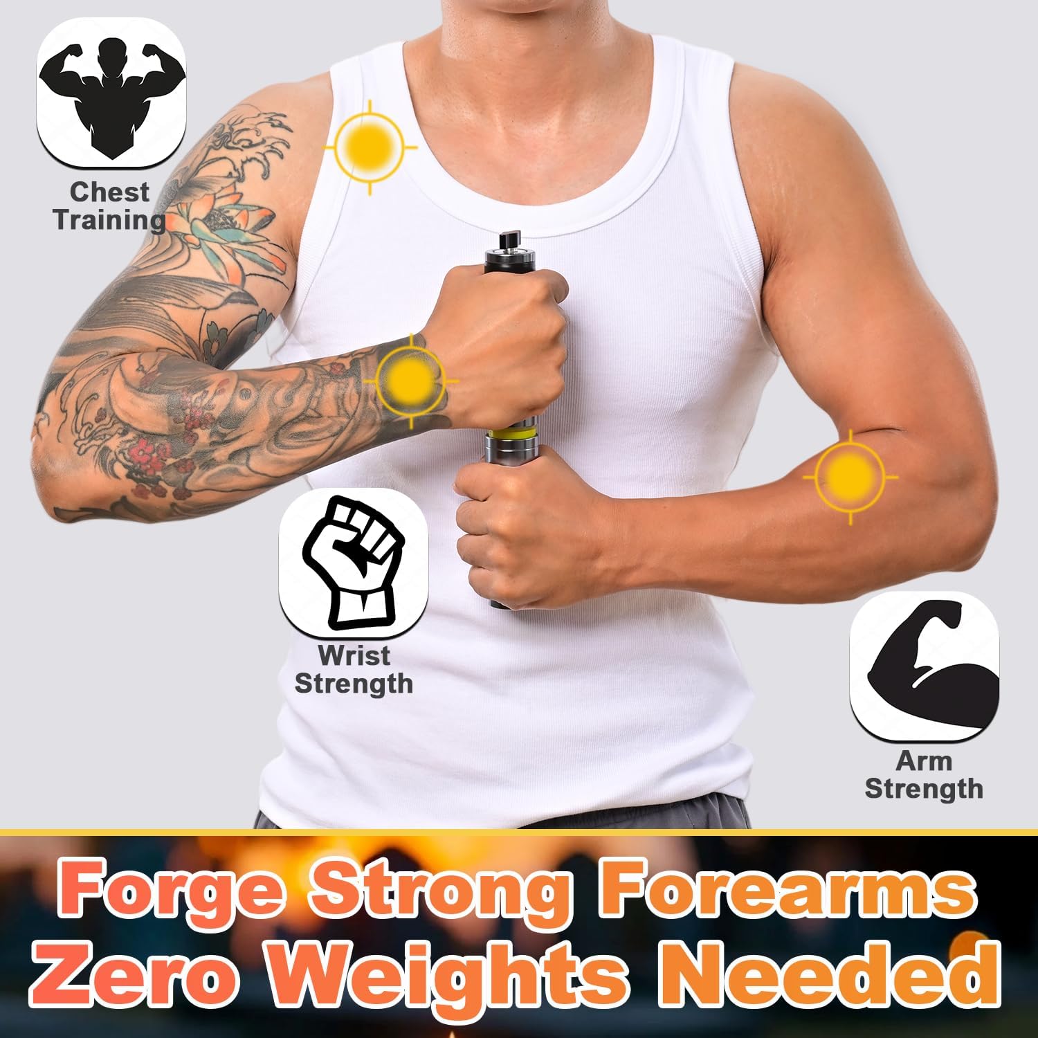 Grip Strength Trainer, Adjustable Resistance for Hand, Wrist & Forearm Strengthener with All-Metal Build, Portable Wrist Roller Exercise Equipment for Home Gym