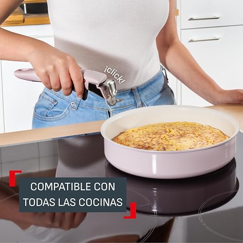 Tefal Ingenio Serenity Non-Stick 11-Piece Cookware Set, Pink Clay - 5