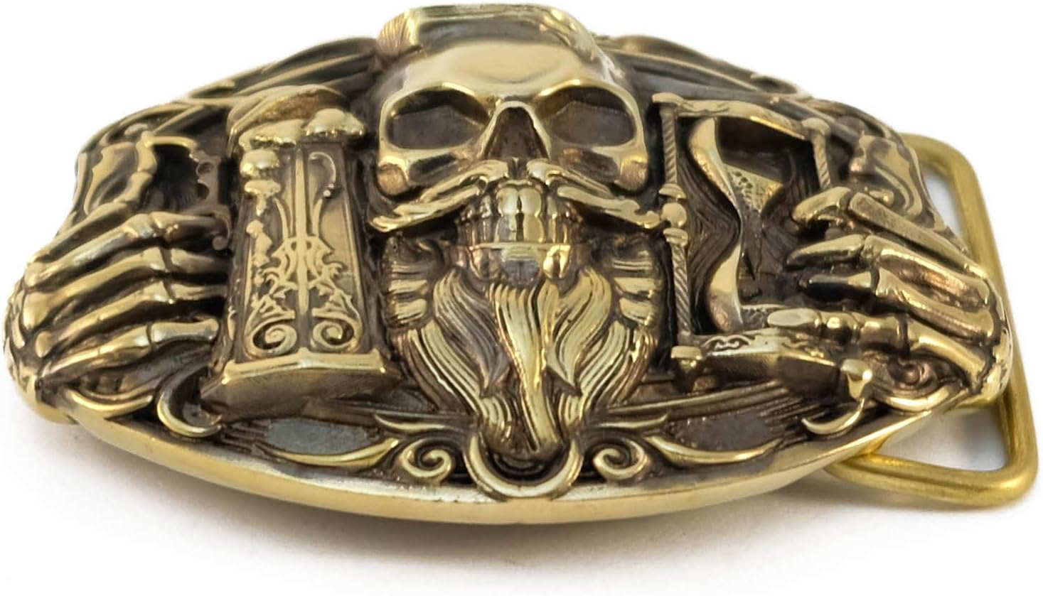Beer belt buckle, Handmade Beer fans gift Beer Skull solid brass belt buckle