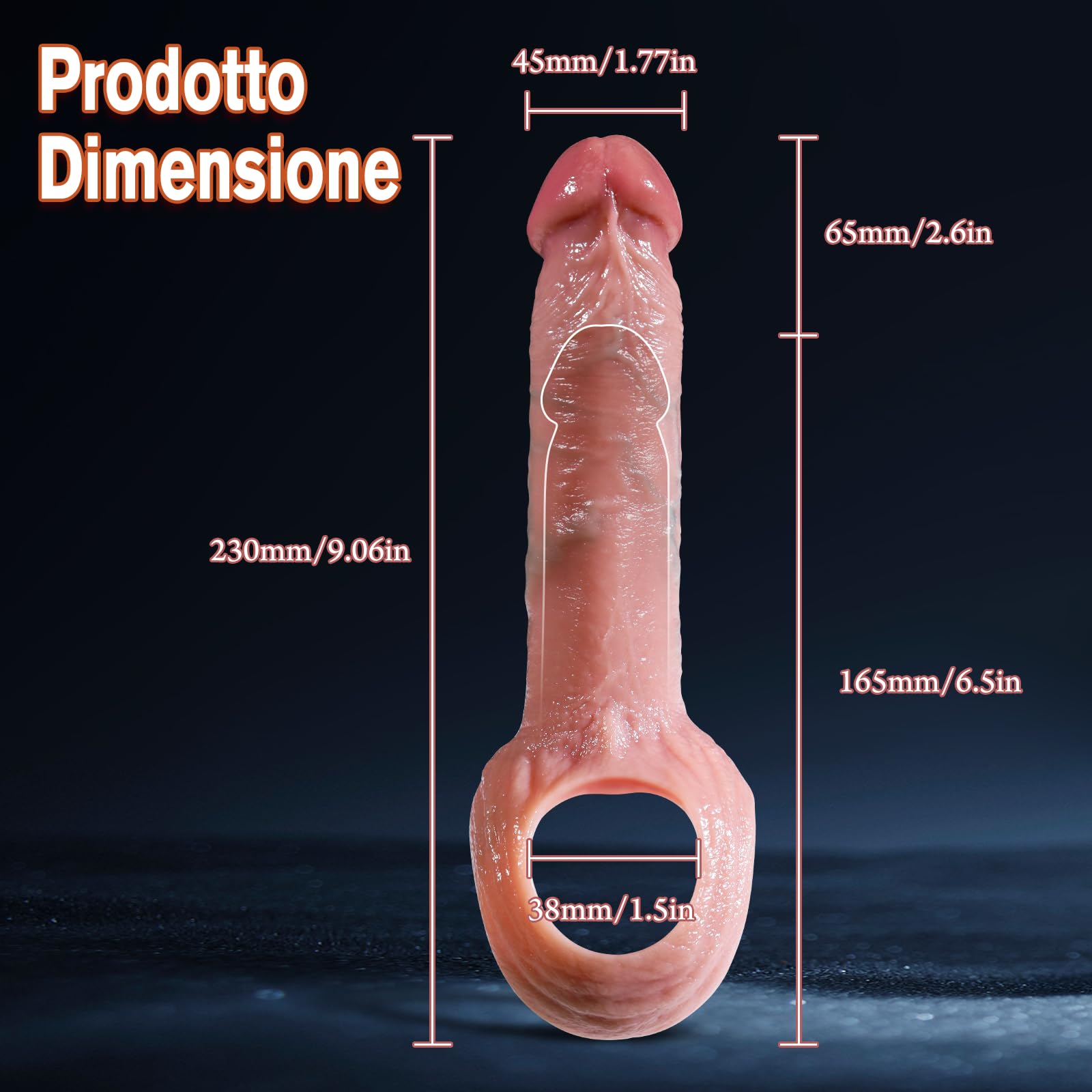 Sex Toys Coppie Masturbatori Maschili-2,6''Masturbtore per Uomini Prolunghe per il Pene Ritardare L'eiaculazione Precoce e Aumenta la Potenza per L'erezione, Sex toy Maschili Ingranditore del Pene.
