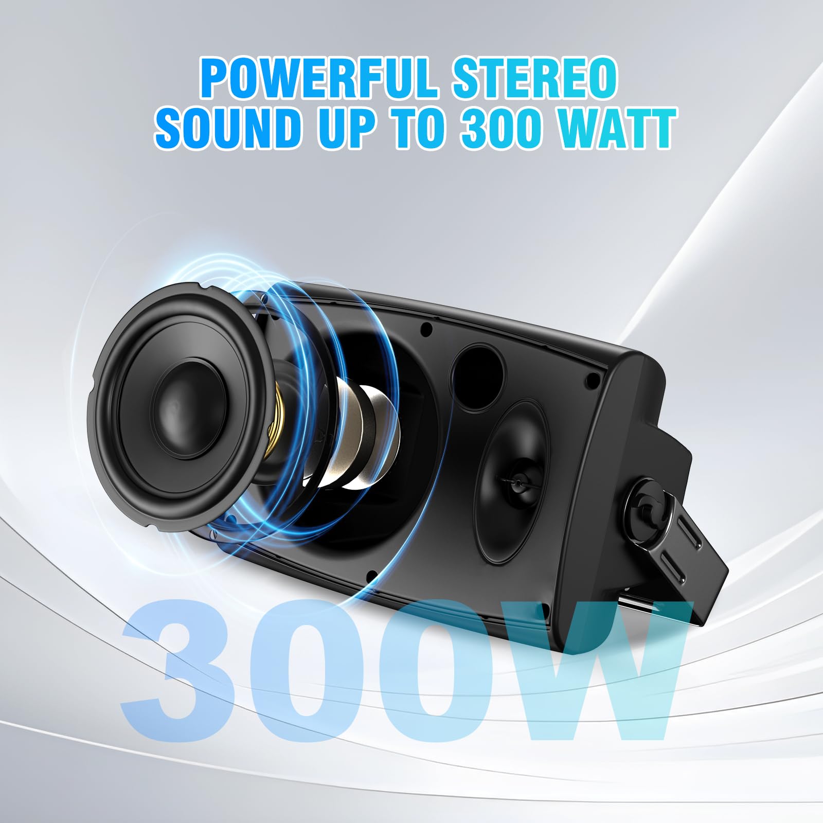 STUDIOFINIX Altoparlanti passivi esterni 8 pollici 600 W IP44 connessione cablata TWS stereo montabili a parete
