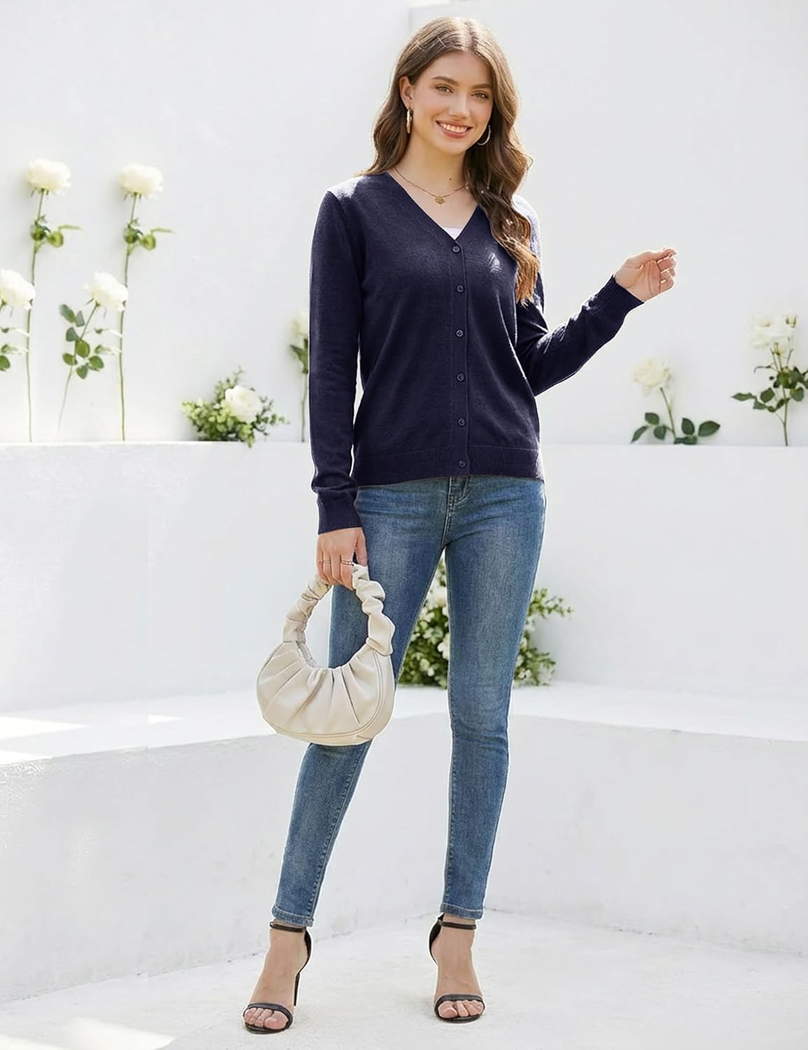 LaGracia Women V Neck Cardigan Sweater 2026 - Image 6