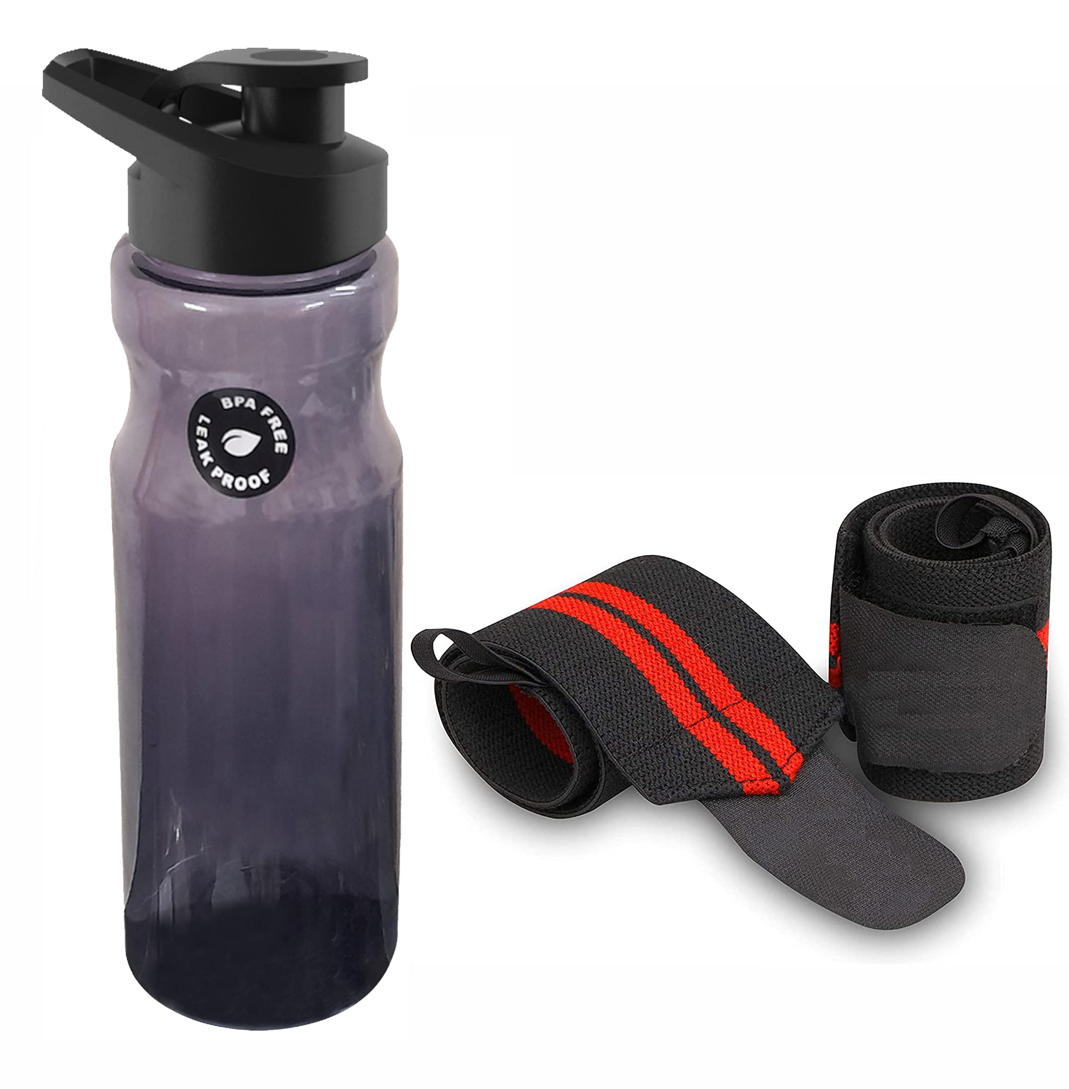 Shaker Sports Bottle Combo of Gym Water Bottle with Wrist Support Band Gym Workout| Wrist Wrap| Weight Lifting | Sports (BPA Free Gym Shaker Bottle 600 ml) | Stylish Sipper for Men & Women-image-44