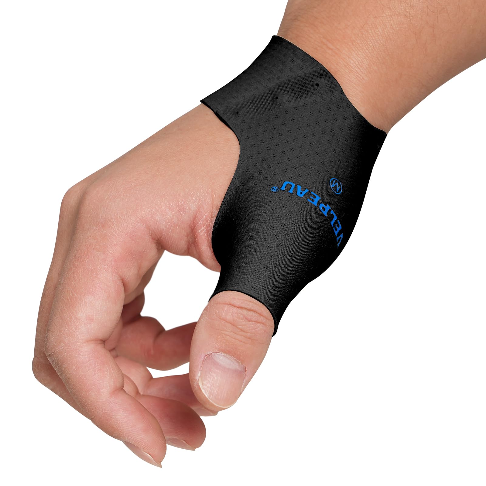 VELPEAU Elastic Thumb Wrist Support Brace (Pack of 2), Splashproof Compression Sleeve for Arthritis Pain, Tendonitis, Sprains, Sports, Splint Liner, Fits Left & Right Hands (Black, Long Version, S) — view 10