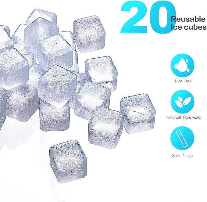 Cubo de Hielo Reutilizable de Plástico Transparente 20 Piezas miniatura 2