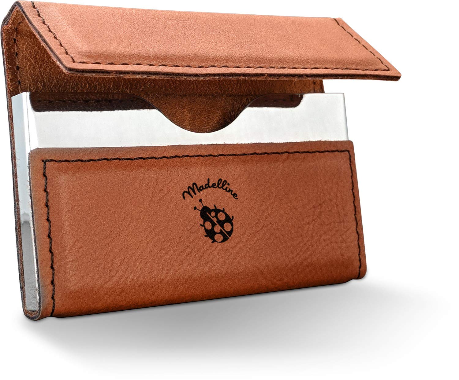 Personalized Nature Inspired Leatherette Business Card Holder - Single Sided