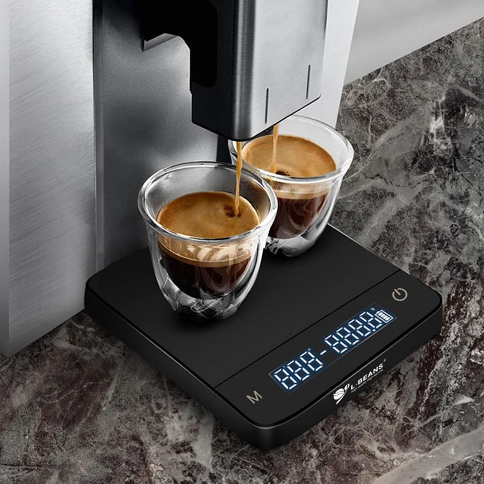 Balance à café avec minuterie pour Expresso Verser sur Le café 2/3 kg / 0, 1 g étanche Rechargeable avec minuterie Affichage LED Balance à Expresso Cuisine pour électronique Portable