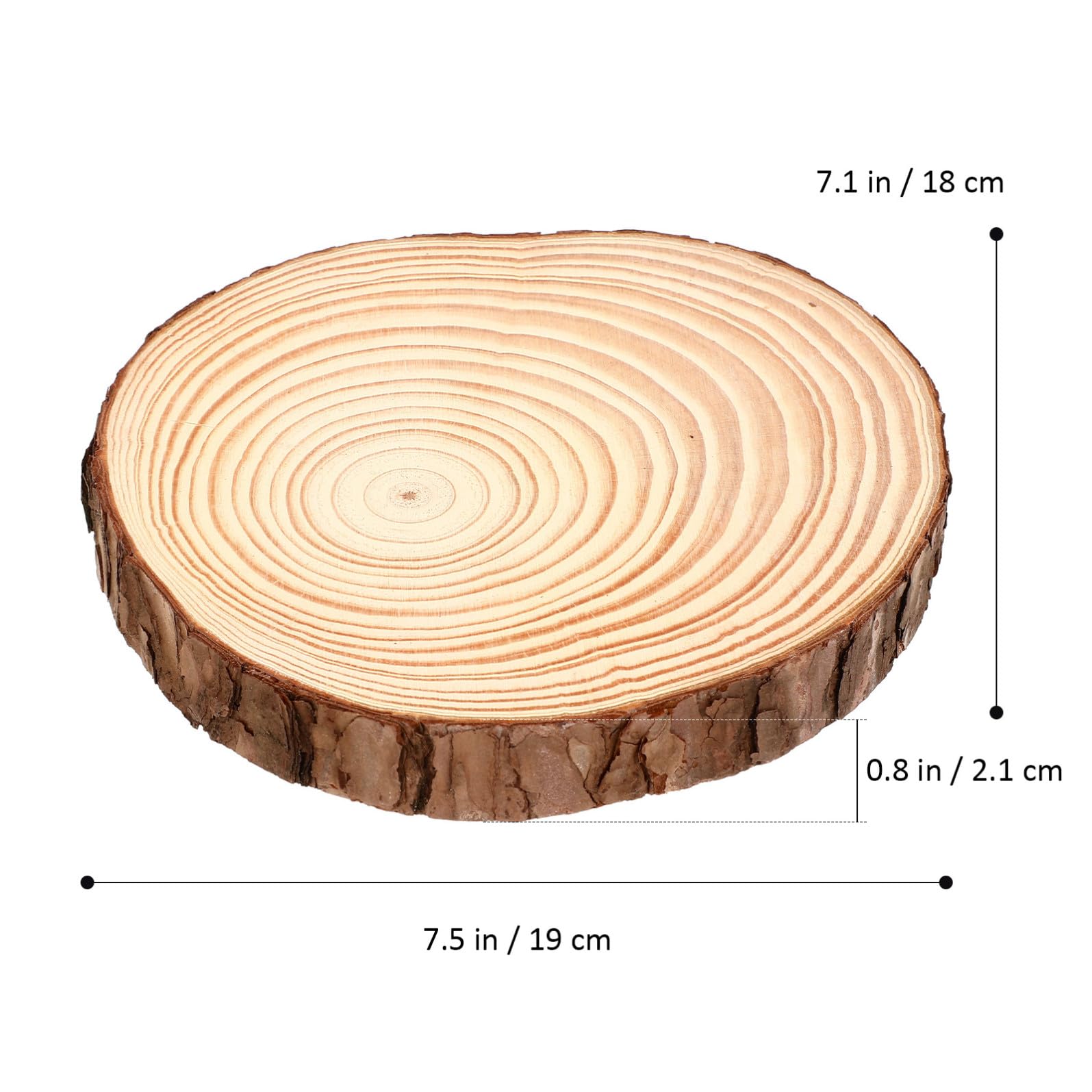 VILLCASE Fette di Legno Rotonde e Decorazioni da Appendere 2 Pezzi Non Verniciate con Corteccia Base Versatile per Pittura per Artigianato Rustico Naturale