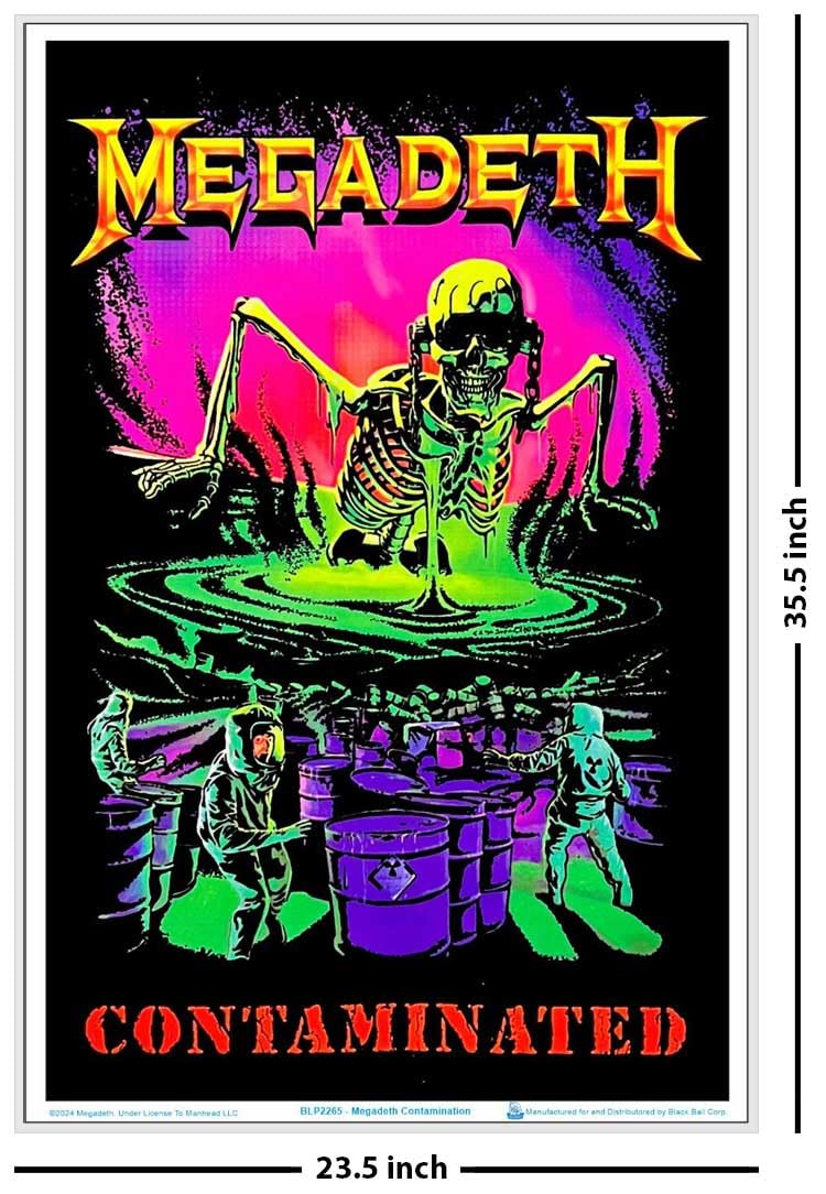 MEGADETH ブラックライトポスター　メガデス　スラッシュメタル Amazon.com: Megadeth - Contamination Blacklight Poster 23.5