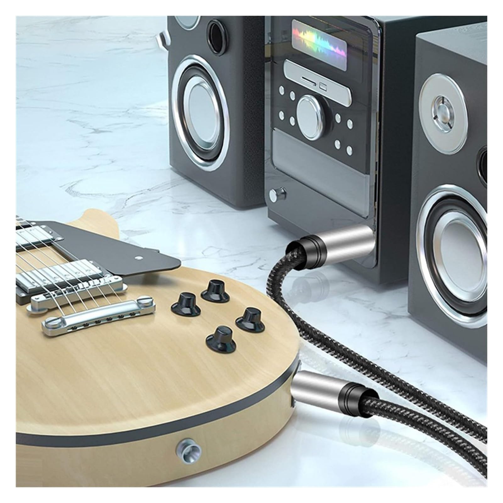 Kabel Audio Do Gitary Kabel audio instrumentu muzycznego 6,5 mm Duży dwużyłowy kabel połączeniowy męsko-męski 6,35 (Size : 8m)