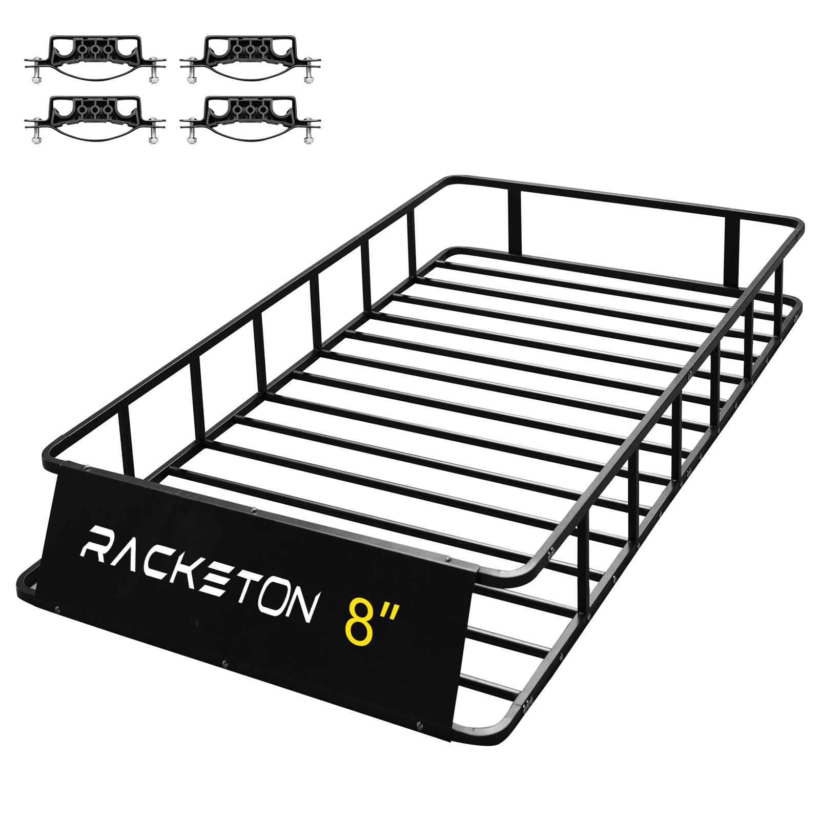 Racketon 85”x49”x8” Roof Cargo Rack for SUV Car Trucks,Heavy Duty Cargo Basket Anti-Rust Top Luggage Rack
