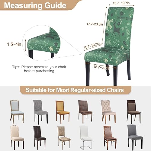 Vista 6 de SearchI - Fundas de silla para comedor, fundas de asiento elásticas, protectores de funda para sillas, funda lavable para sillas sin reposabrazos