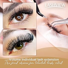 LASHVIEW Faux Eyelash Extensions Volume Fan for Professional Salon UseThickness 0.05mm Soft D Curl Length 8-15mm mixed Semi-Permanent Individual Silk Lashes