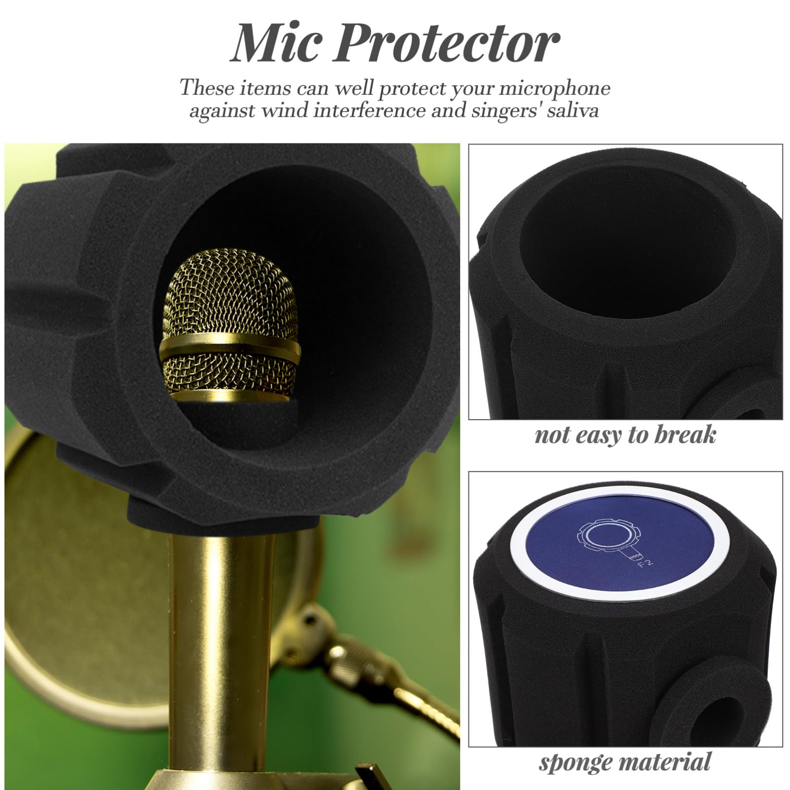 ibasenice Cubierta De Micrófono De Aislante Funda Protectora Para Micrófonos Previene Salpicaduras y Compatible