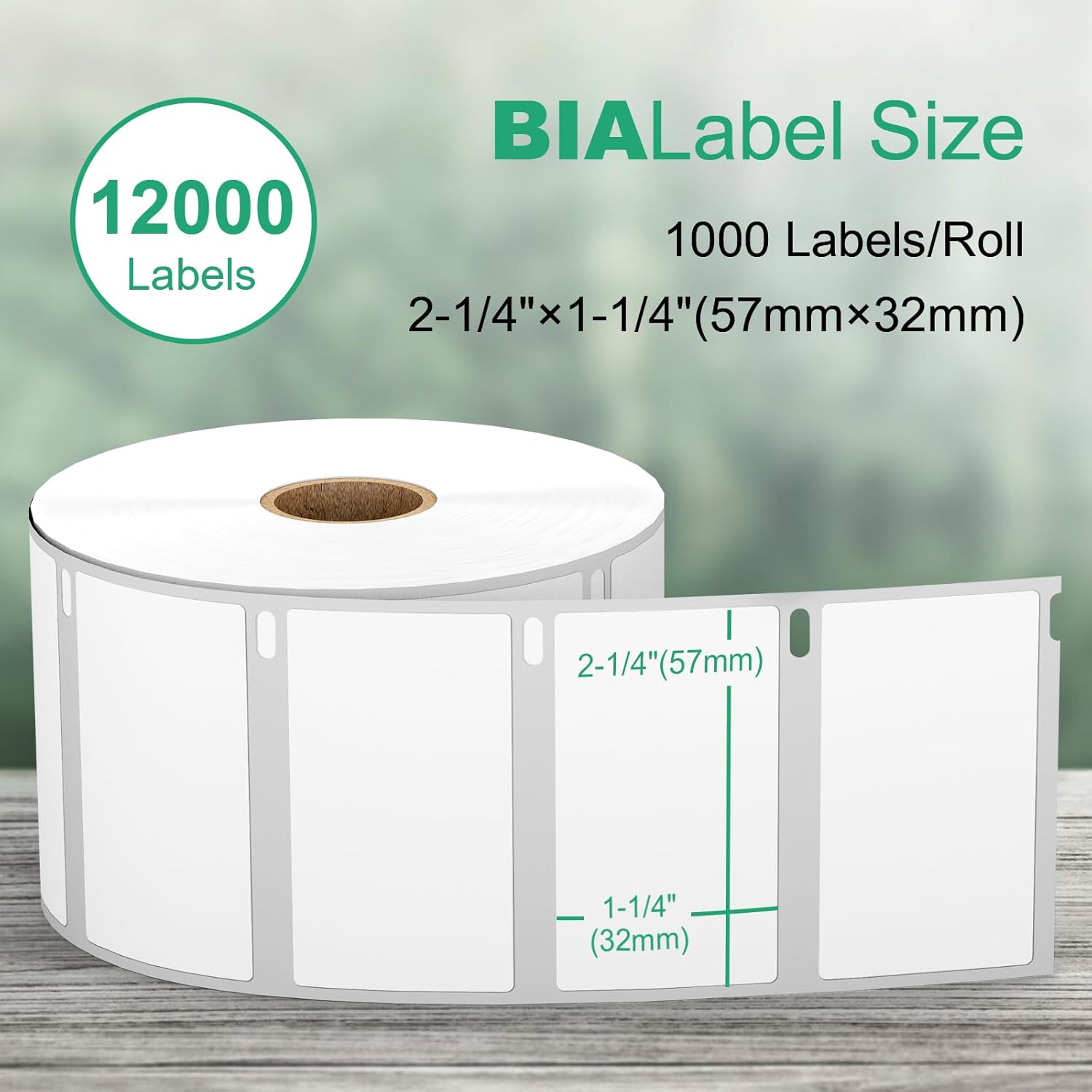 Address & Barcode Label for DYMO 30334 (2-1/4" x 1-1/4"), Compatible with DYMO LabelWriter 4XL, 450, 450 Duo, 450 Turbo, and 450 Twin Turbo (12 Rolls/12000 Labels), Not Fit 5XL & 550, BIAlabel