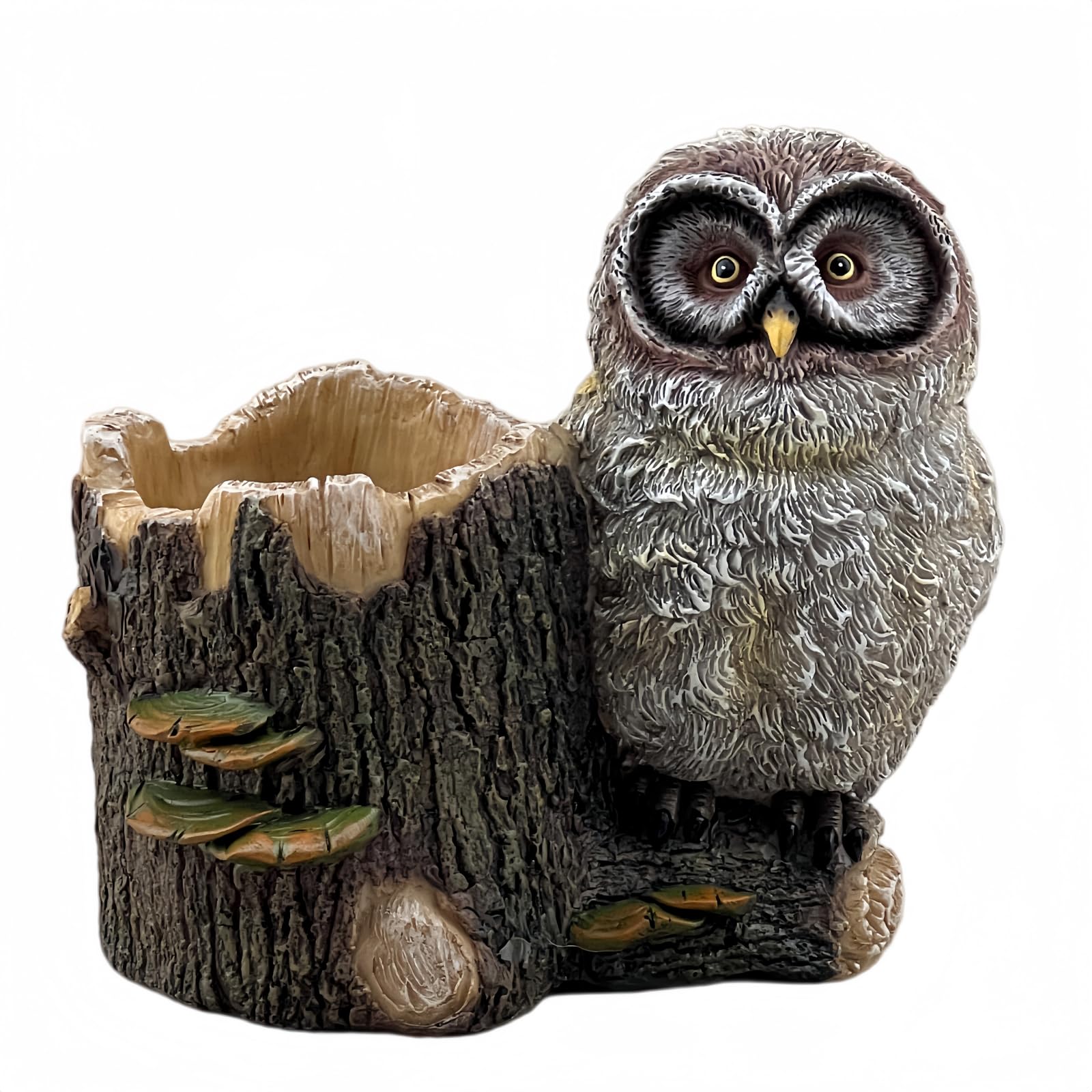 Owl Figurine Planter, Indoor Outdoor Garden Decor, succulent pots