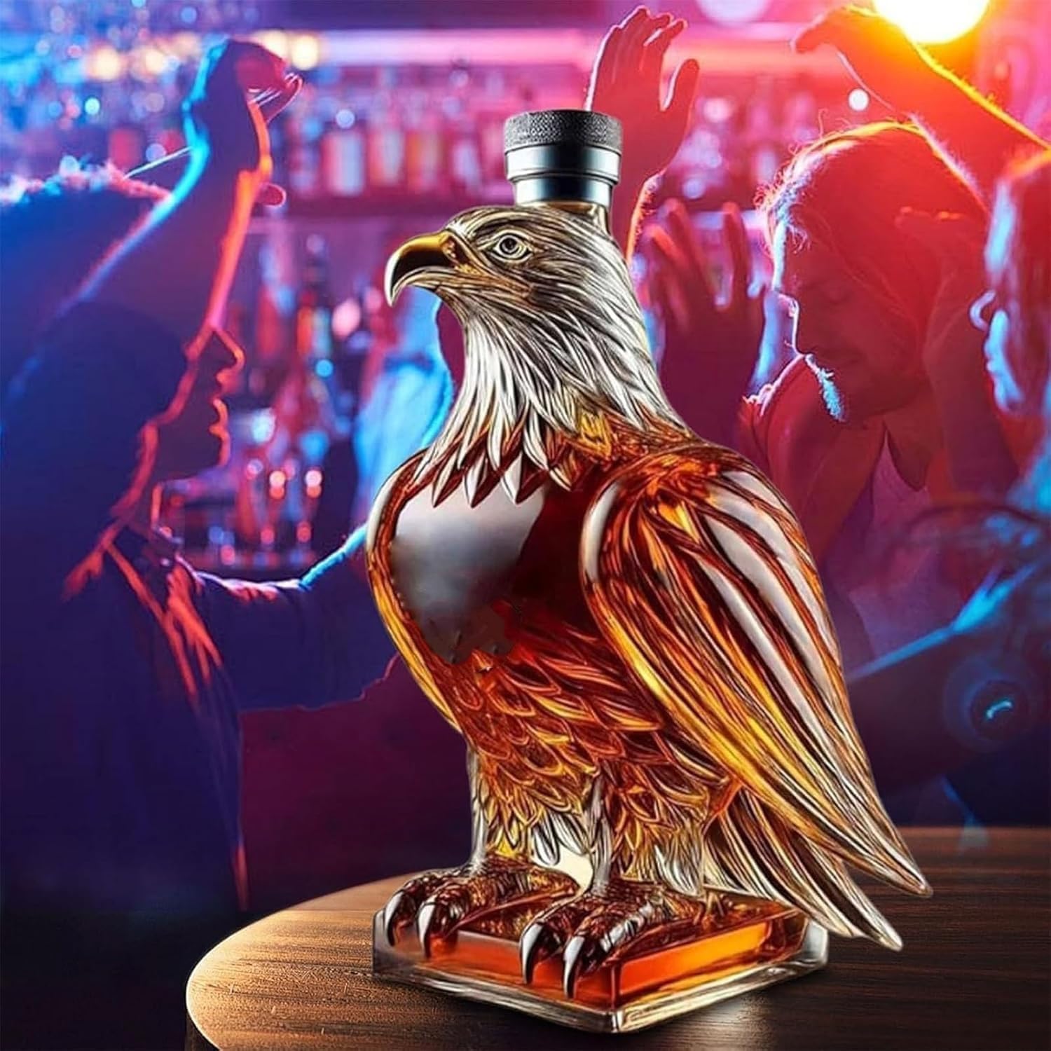 Bouteille Verre Décorative Bouteille De Whisky Décorative En Forme D'aigle - En Verre, 20x6x9 Cm - Idée Cadeau Originale Décoration Verre Aigle
