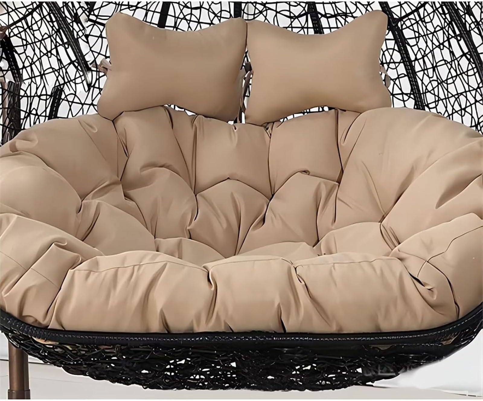 Double Egg Chair Cushion, 2 Seater Egg Chair Swing Cushion Outdoor, Washable and Waterproof Hanging Egg Chair Cushions Replacement, Large Single Chair Pads Nest Shaped Seat Cushions(K) — image 1