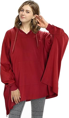 Catalonia Sudadera con capucha de gran tamaño, capa casual con capucha, abrigo de murciélago, manta para adultos, mujeres y hombres