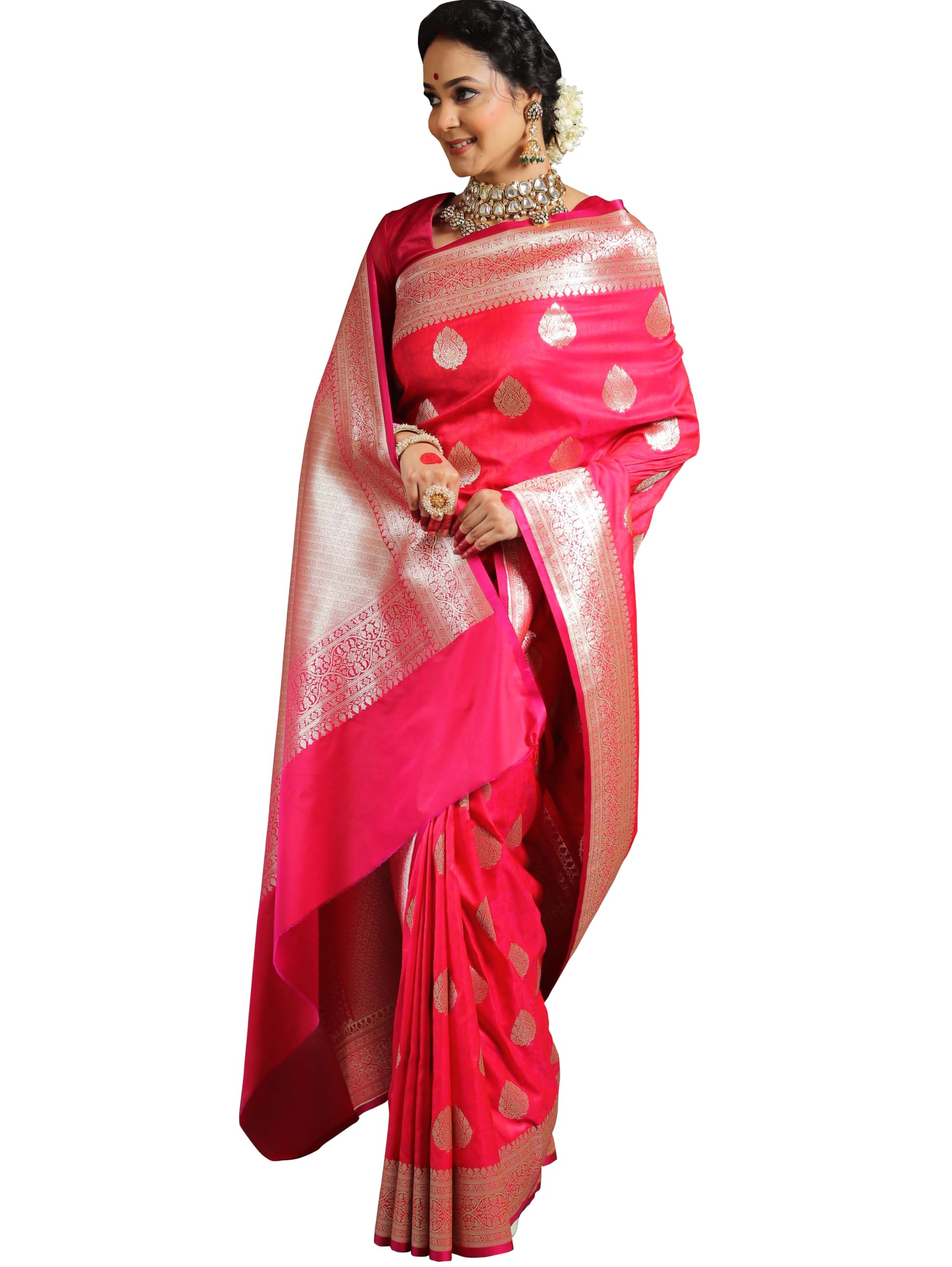 SugathariWomen's Banarasi Saree Pure Kanjivaram Silk Saree Soft new ladies 2025 Design Wear Pattu Sarees Latest Sadi Party Sari collections With Blouse Piece (San Pari-224)