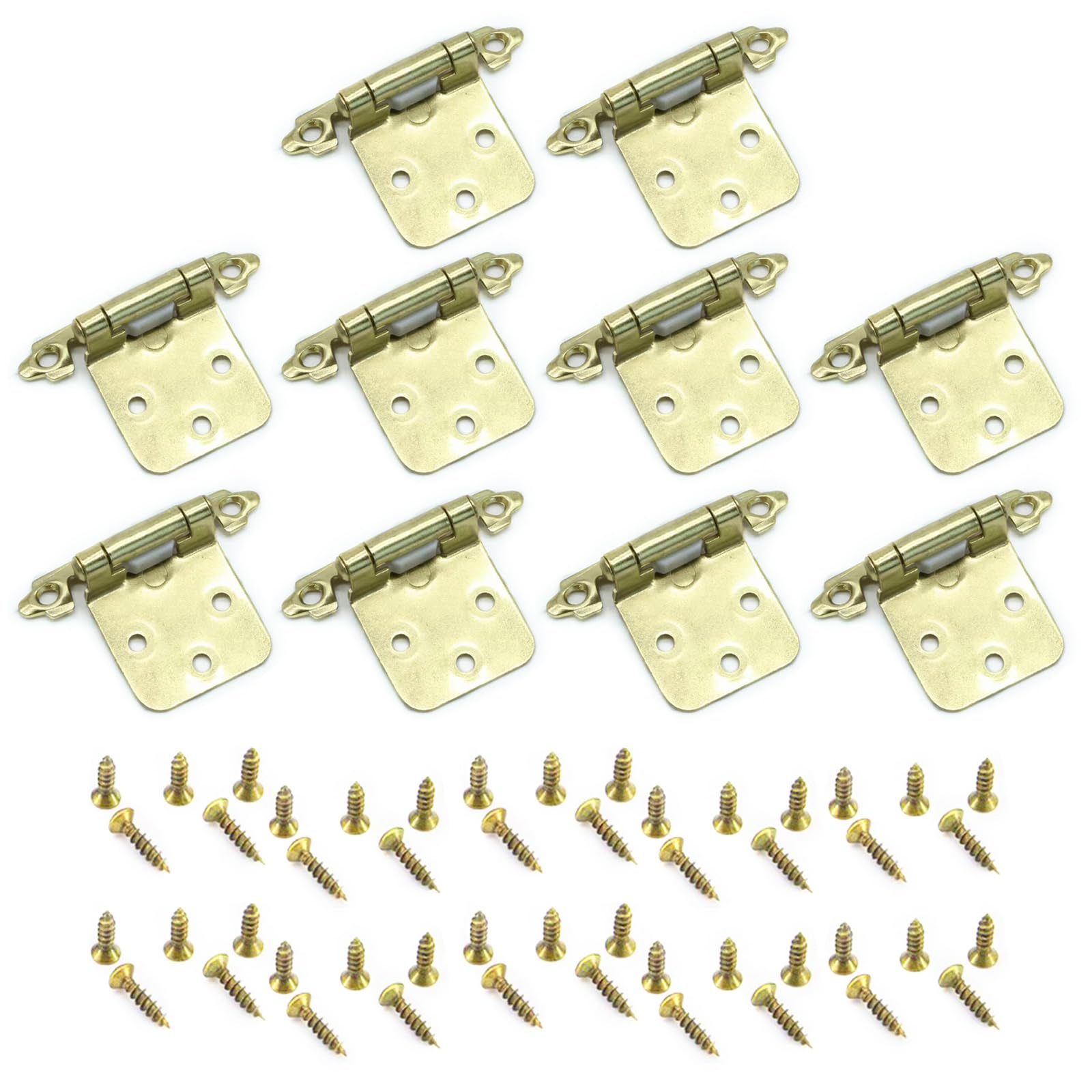 Buxuaaaa Gold 10Pcs Closing Hinges Inset Antique Cabinet Hinge Decorative Hardware For Kitchen/Bathroom/Furniture Cabinets Antique Closing Hinges