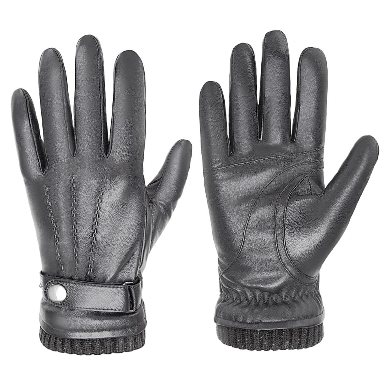 Guanti di Guida in Pelle Guanti in pelle da uomo e donna, caldi, invernali, foderati in cashmere, con touchscreen, for corsa, ciclismo, sci, guida