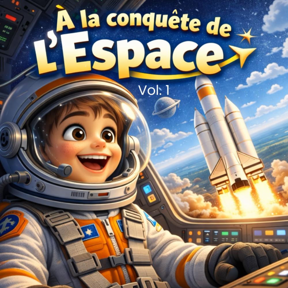 À la conquête de l’Espace: Une aventure spatiale pour enfants, entre fusées, planètes, étoiles et mission en orbite.