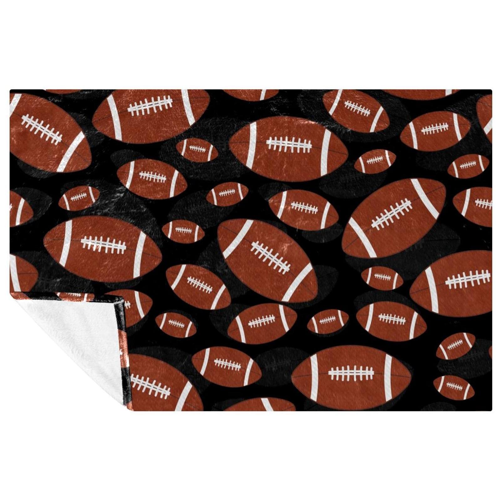 Couverture de football marron 150x100 cm douce pour lit