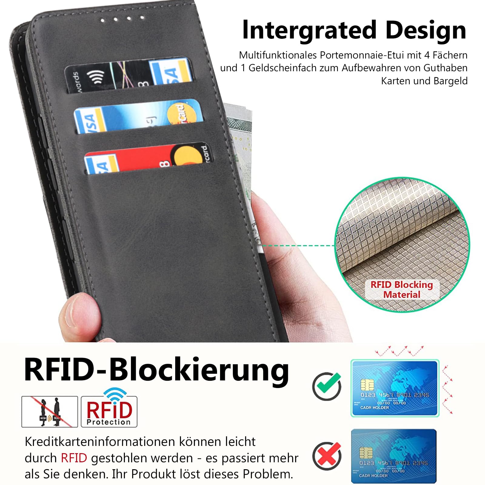 TIANYUE Portafoglio Custodia Compatibile con Google Pixel 9 Pro XL, Cover Case per Cellulare Pieghevole in Pelle Applica a Google Pixel 9 Pro XL-Nero